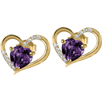 Jacques Lemans - Ohrstecker Sterlingsilber vergoldet mit Amethyst - SE-O118J
